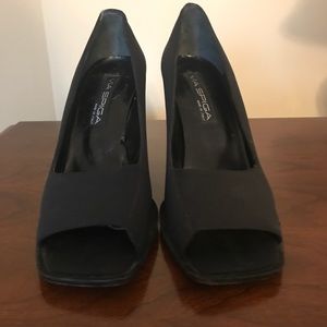 Via Spiga peep toe black pump